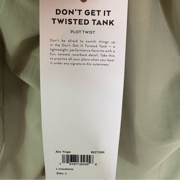 NWT ALO Yoga Don't Get It Twisted Tank in Limestone Size L - Picture 12 of 13